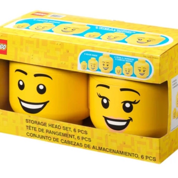 LEGO Storage Head Set 6-pieces Hapoy Boy Happy Girl